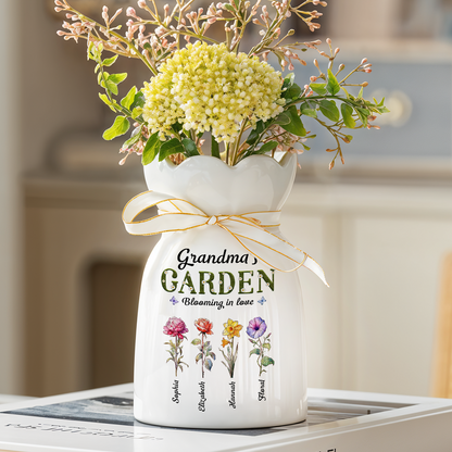 Grandma Garden - Flower Pot Personalized Custom Home Decor Flower Vase
