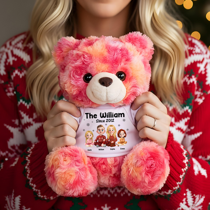 God Bless Our Family - Teddy Bear With Personalized Photo Shirt