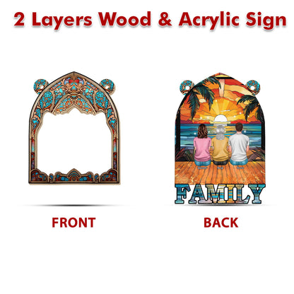 Family Suncatcher 2 Layered - Personalized Hanging Suncatcher