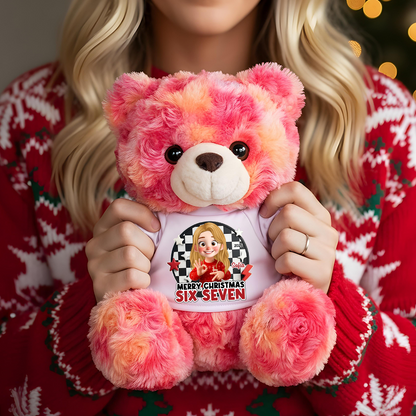 Funny Six Seven Christmas - Teddy Bear With Personalized Photo Shirt