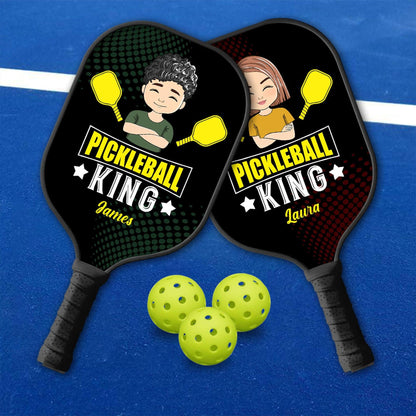 Pickleball King and Queen Personalized Custom Name - Pickleball Paddle - Evridwearcustom