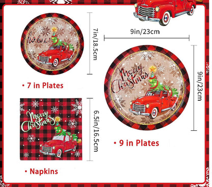 Christmas Plates & Napkins Set, 75 Pcs - Party Supplies