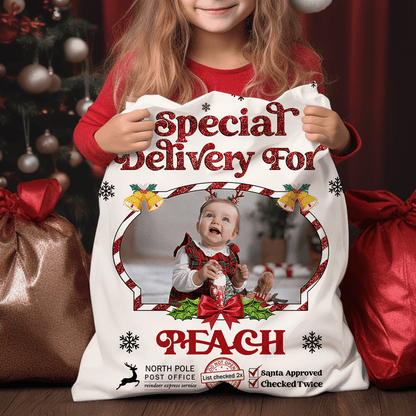 Glitter Christmas Sack - Personalized Santa Gift Bag