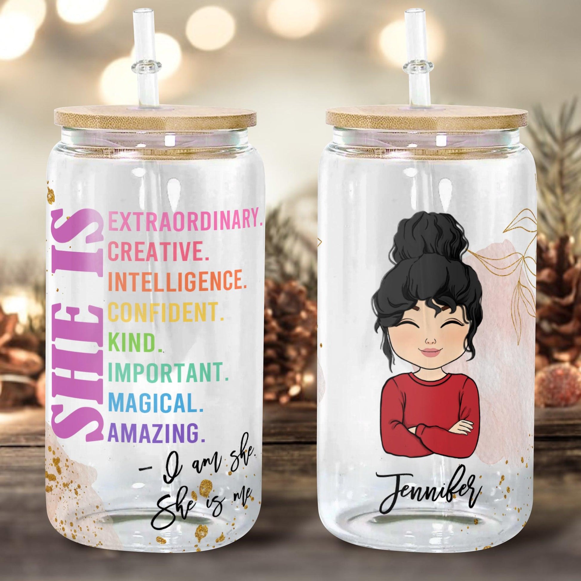 She Is Me Glass Bottle - Personalized Gift For Pet Lover