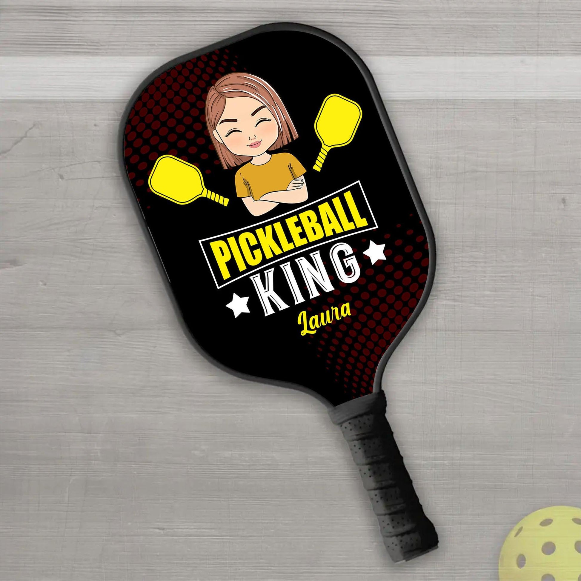 Pickleball King and Queen Personalized Custom Name - Pickleball Paddle - Evridwearcustom