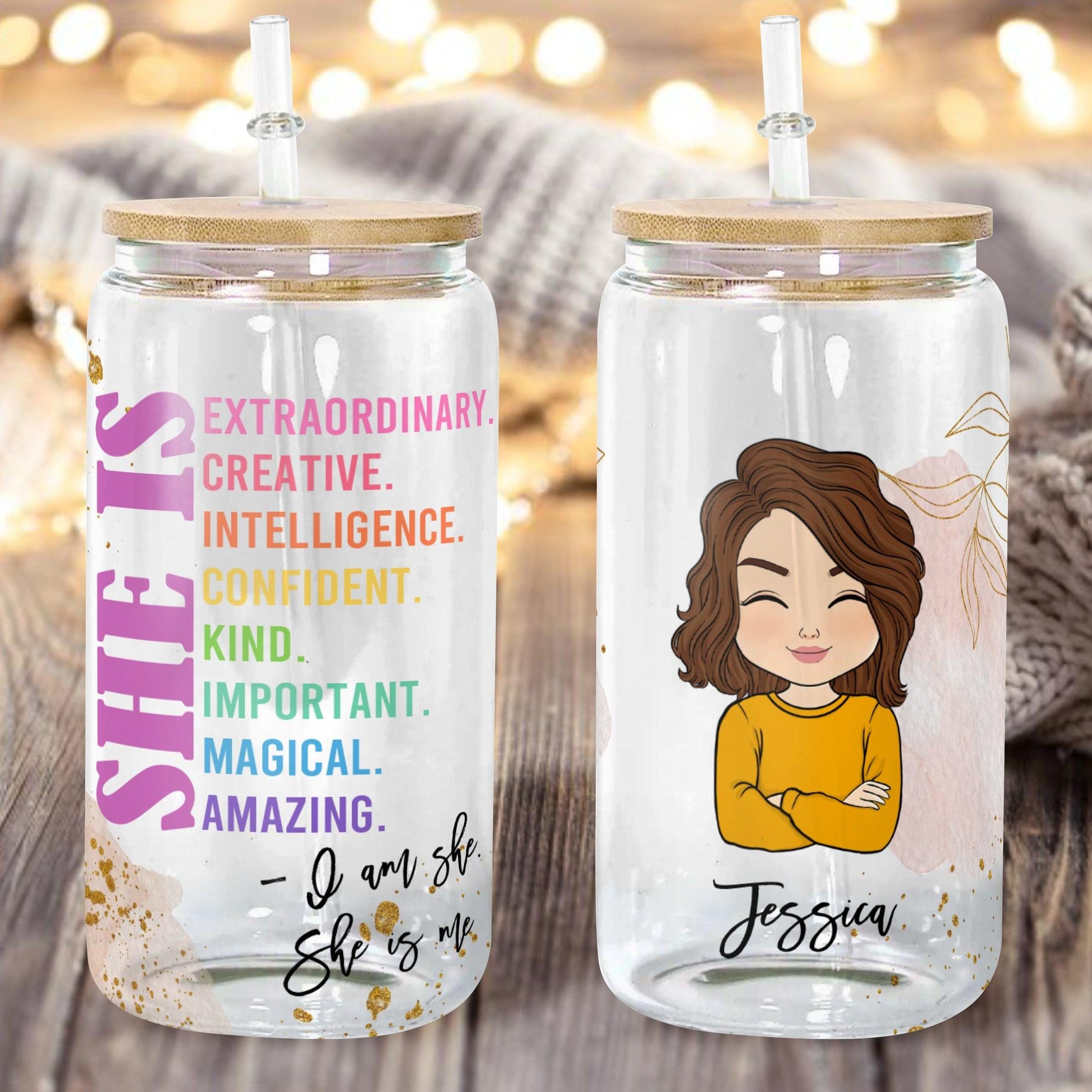 She Is Me Glass Bottle - Personalized Gift For Pet Lover