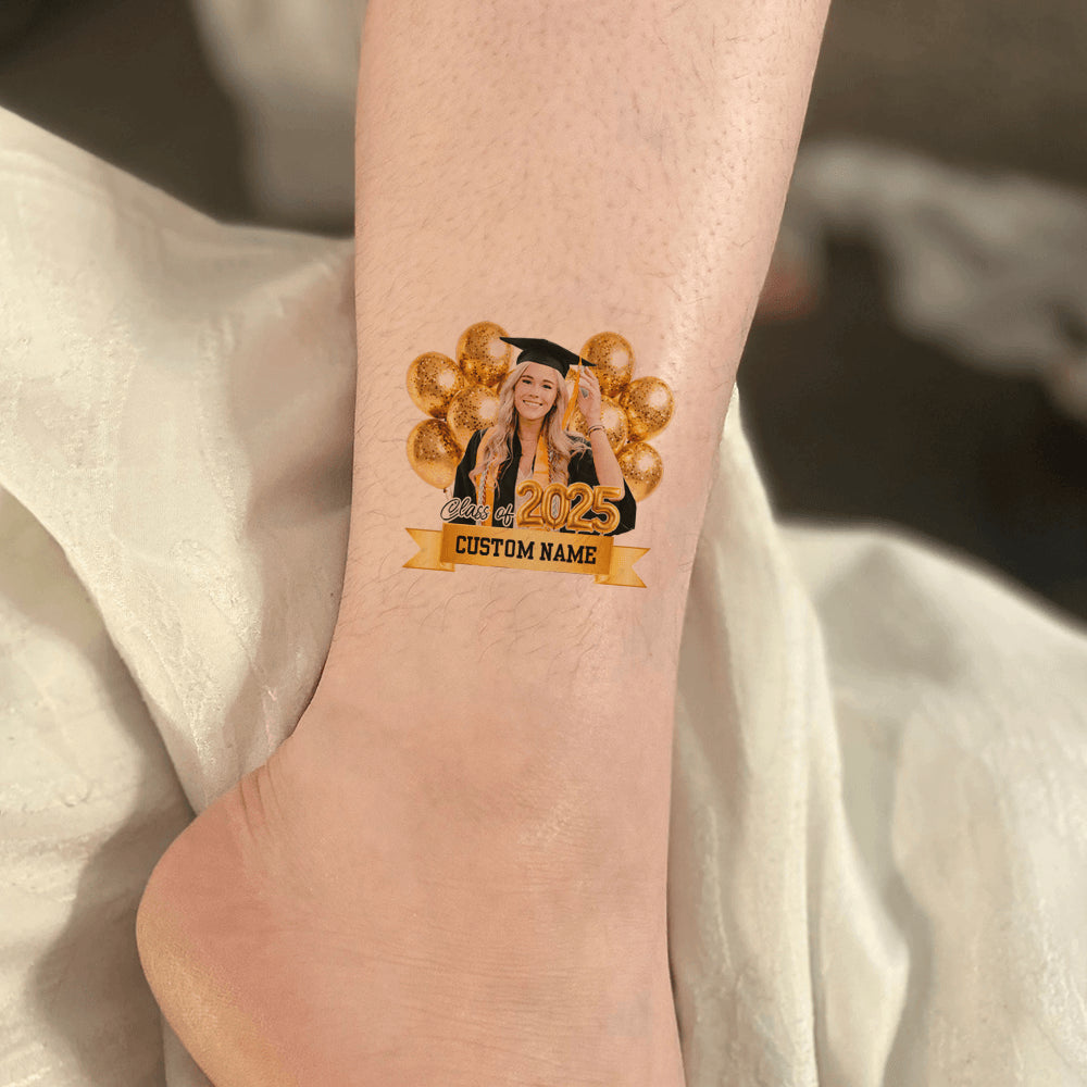 Balloon Personalized Congrats Class Of 2025 Tattoos - Graduation Party