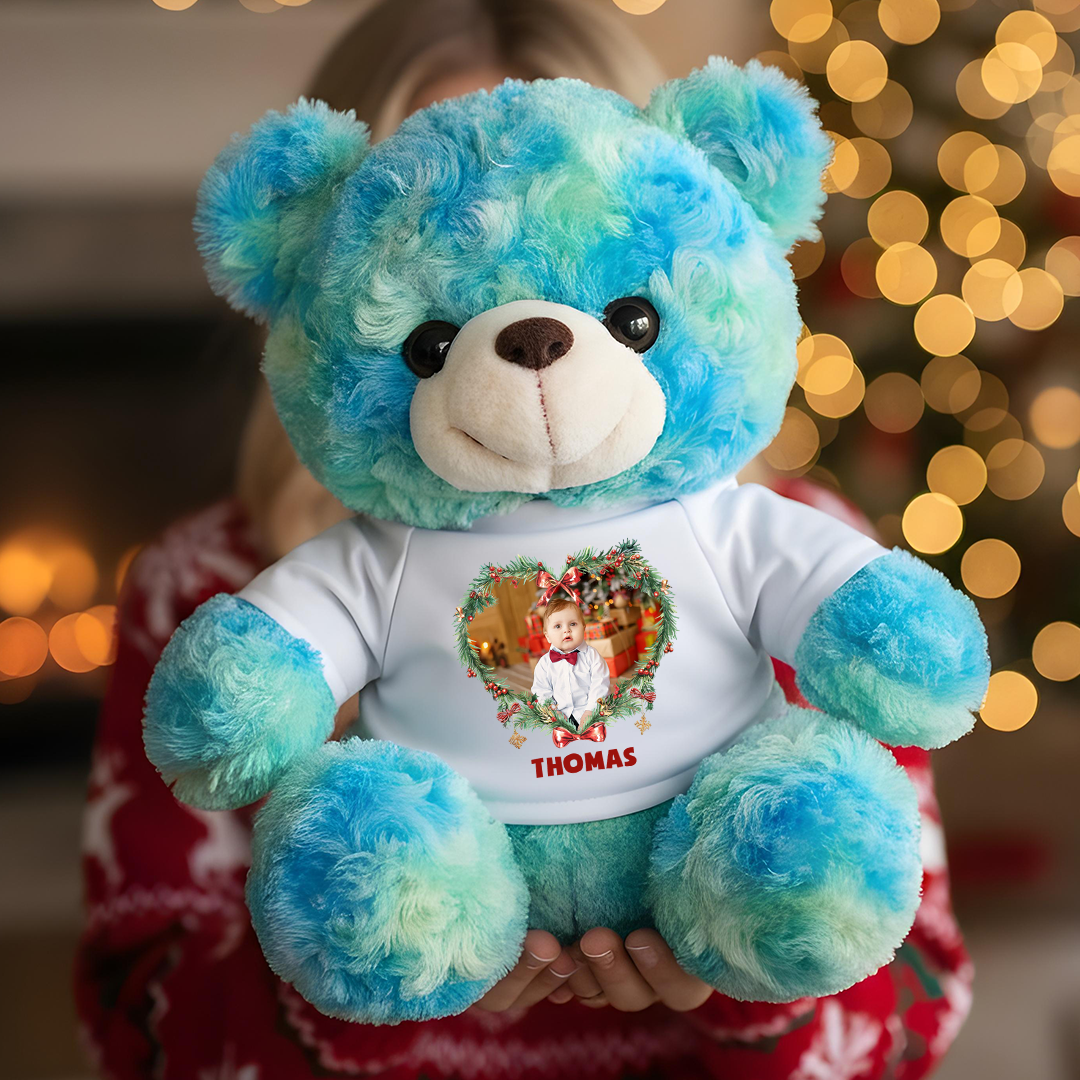 Merry Christmas - Teddy Bear With Personalized Photo Shirt