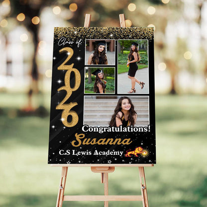 2025 Grad Party Welcome Sign - Personalized Graduation Decoration