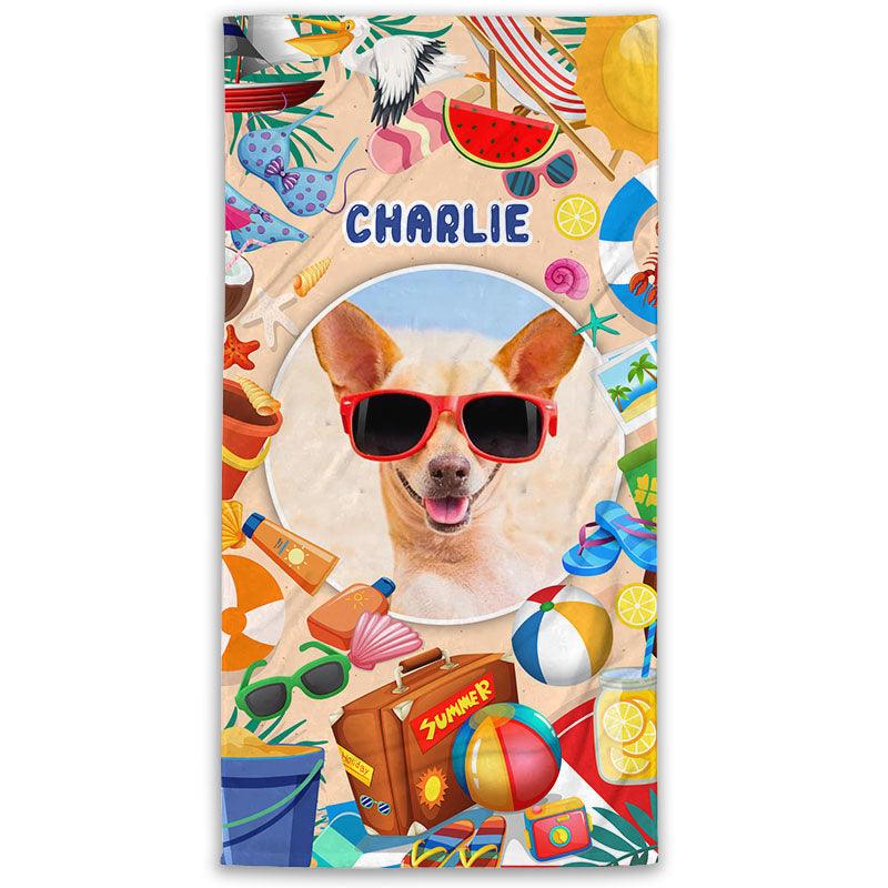 Personalized Dog Beach Towel - Funny Gift For Dog Mom and Dog Dad