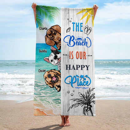 Personalized Dog Beach Towel - Tropical Style Retro Funny Gift