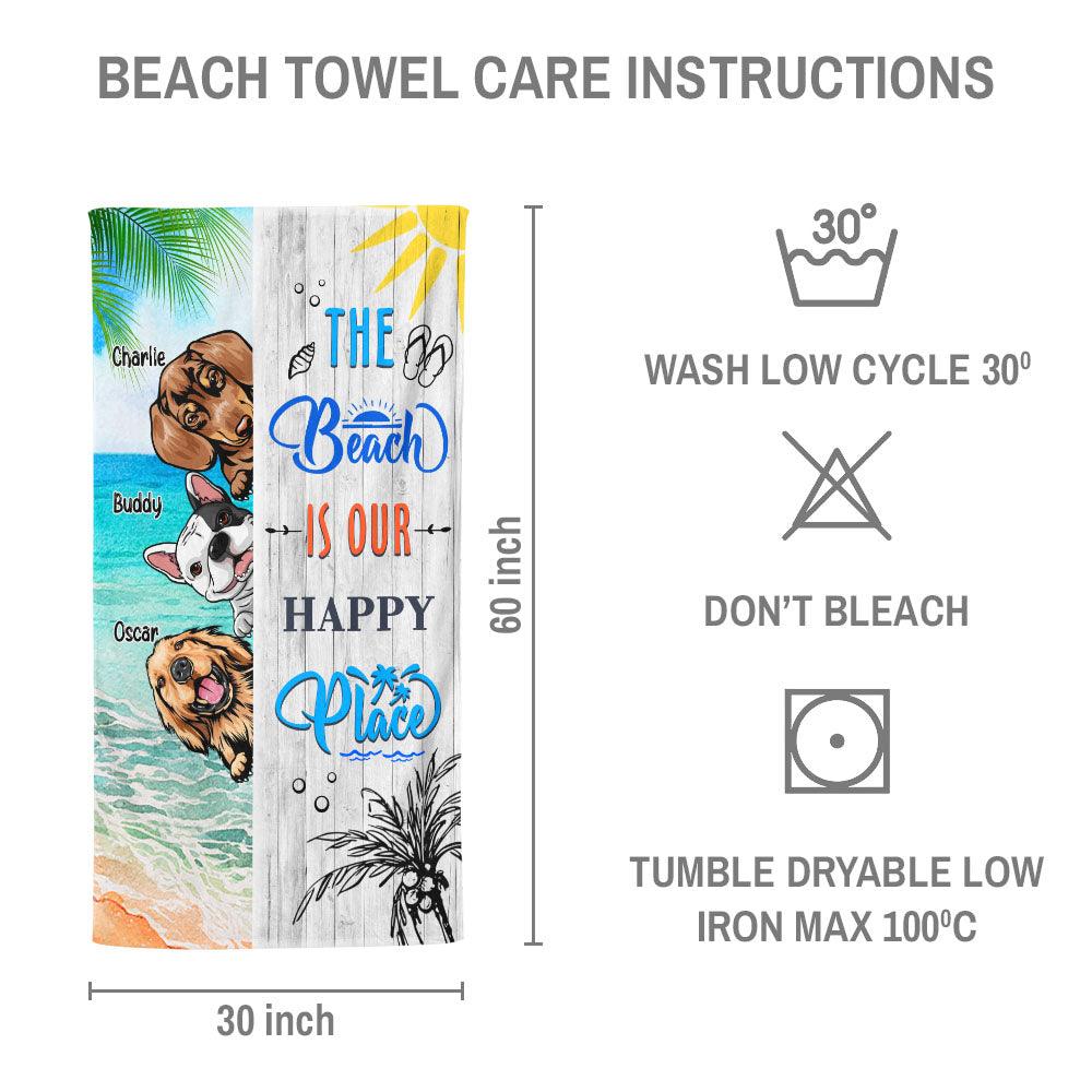 Personalized Dog Beach Towel - Tropical Style Retro Funny Gift