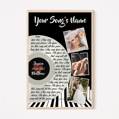 Personalized Song Lyrics Canvas - Music Gift For Him Or Her