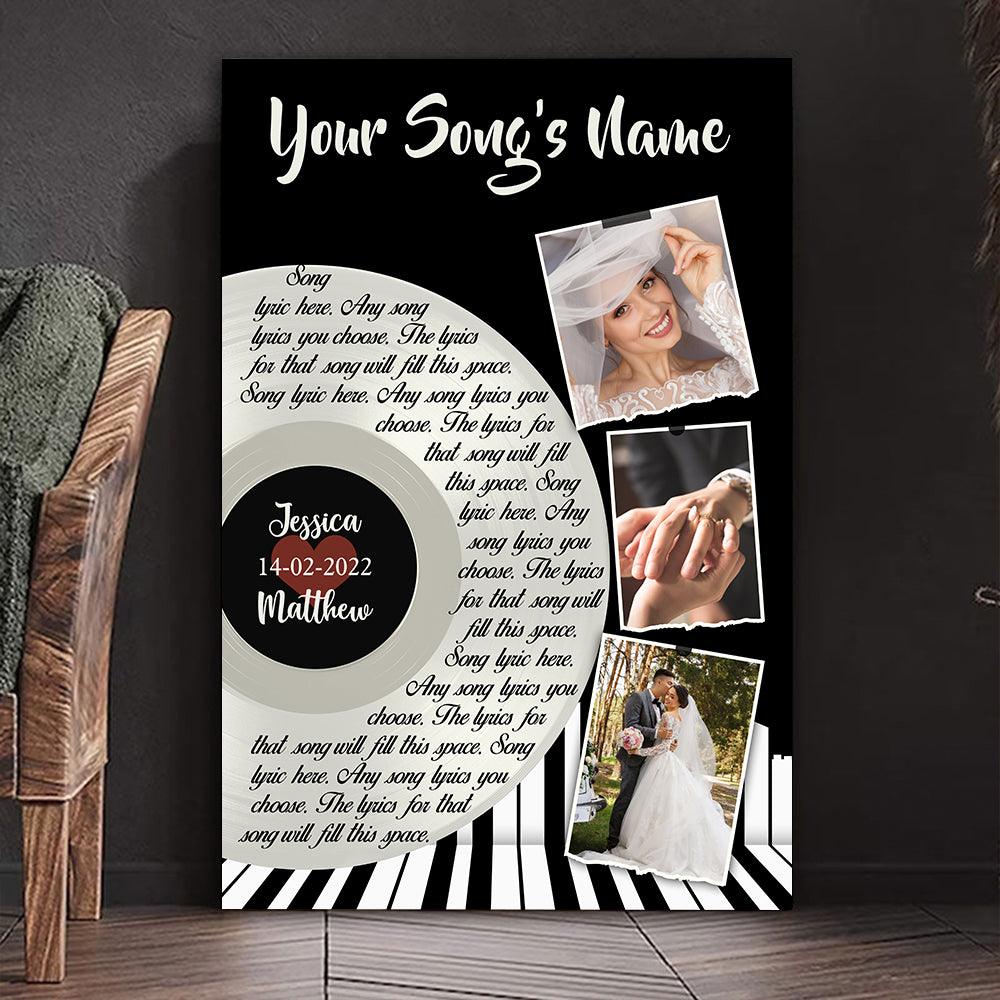 Personalized Song Lyrics Canvas - Music Gift For Him Or Her