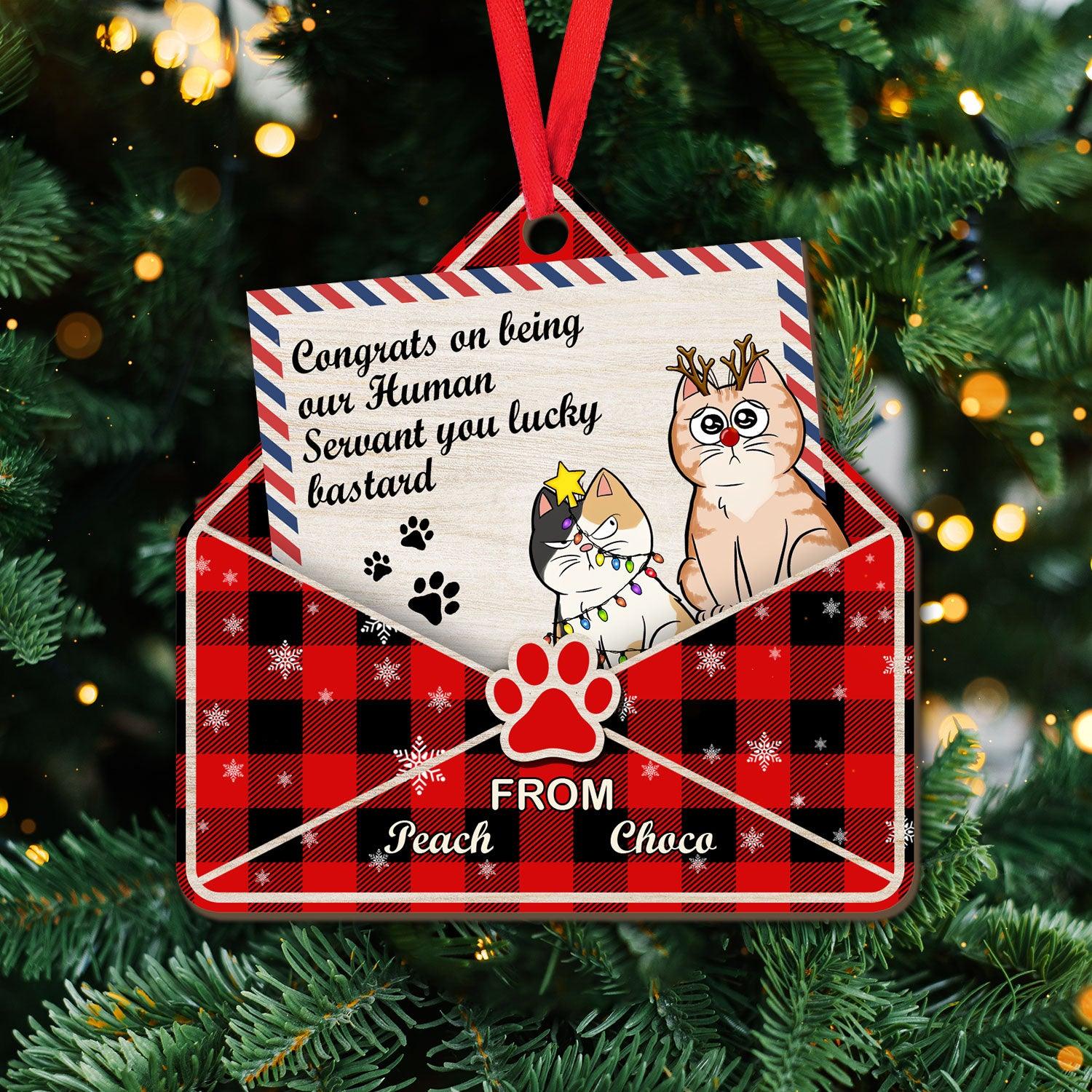 Cats Letter For You Christmas Ornament - Custom Wood Gift