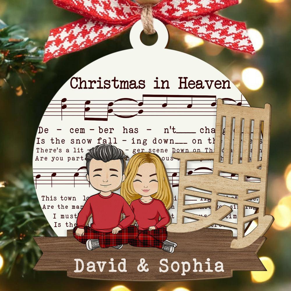 Christmas In Heaven Memorial Gift - Custom Wood Ornament