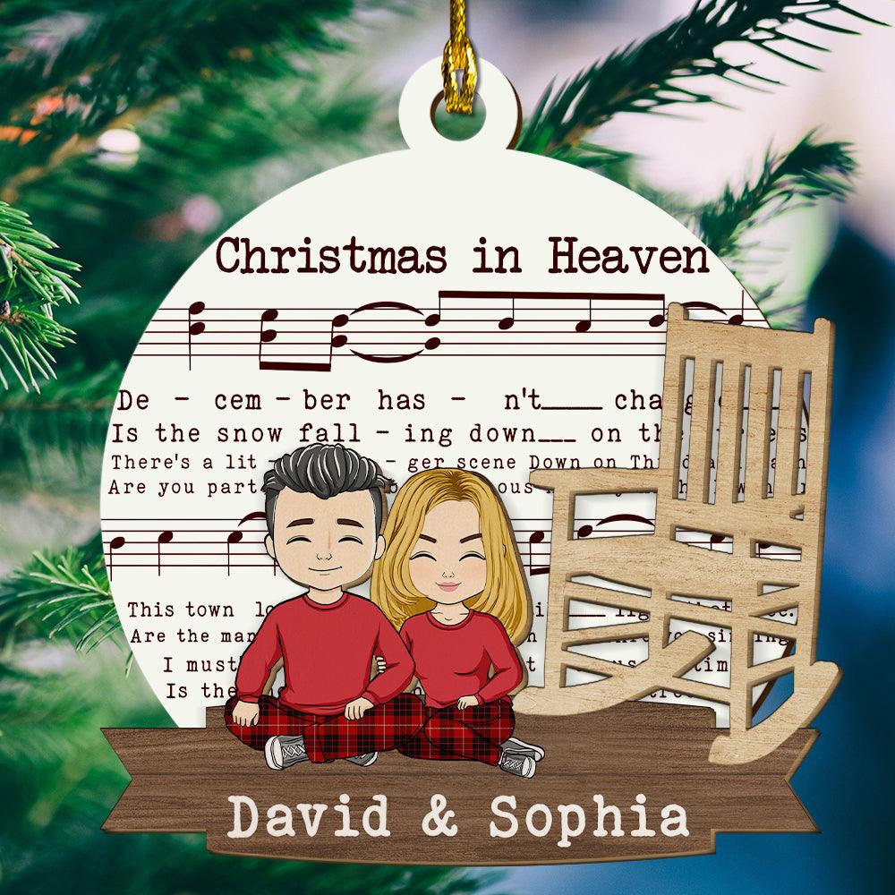 Christmas In Heaven Memorial Gift - Custom Wood Ornament