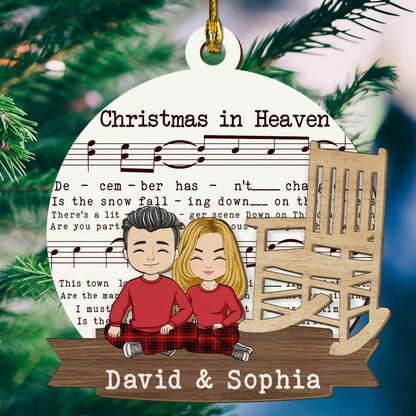Christmas In Heaven Memorial Gift - Custom Wood Ornament