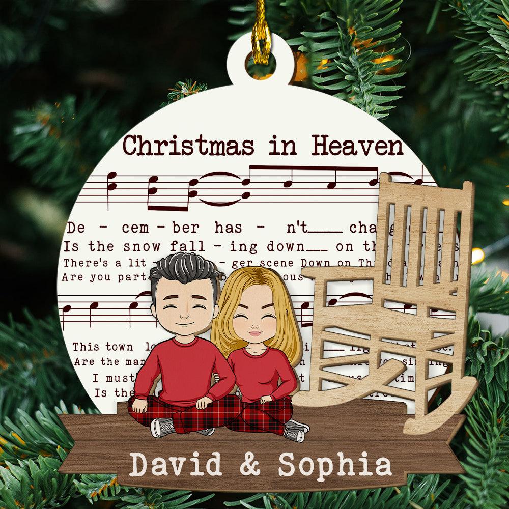Christmas In Heaven Memorial Gift - Custom Wood Ornament