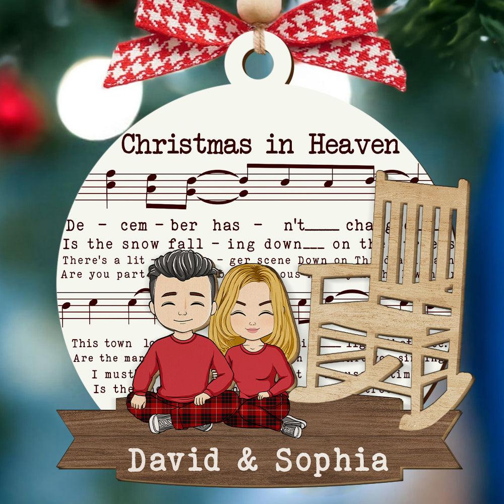 Christmas In Heaven Memorial Gift - Custom Wood Ornament