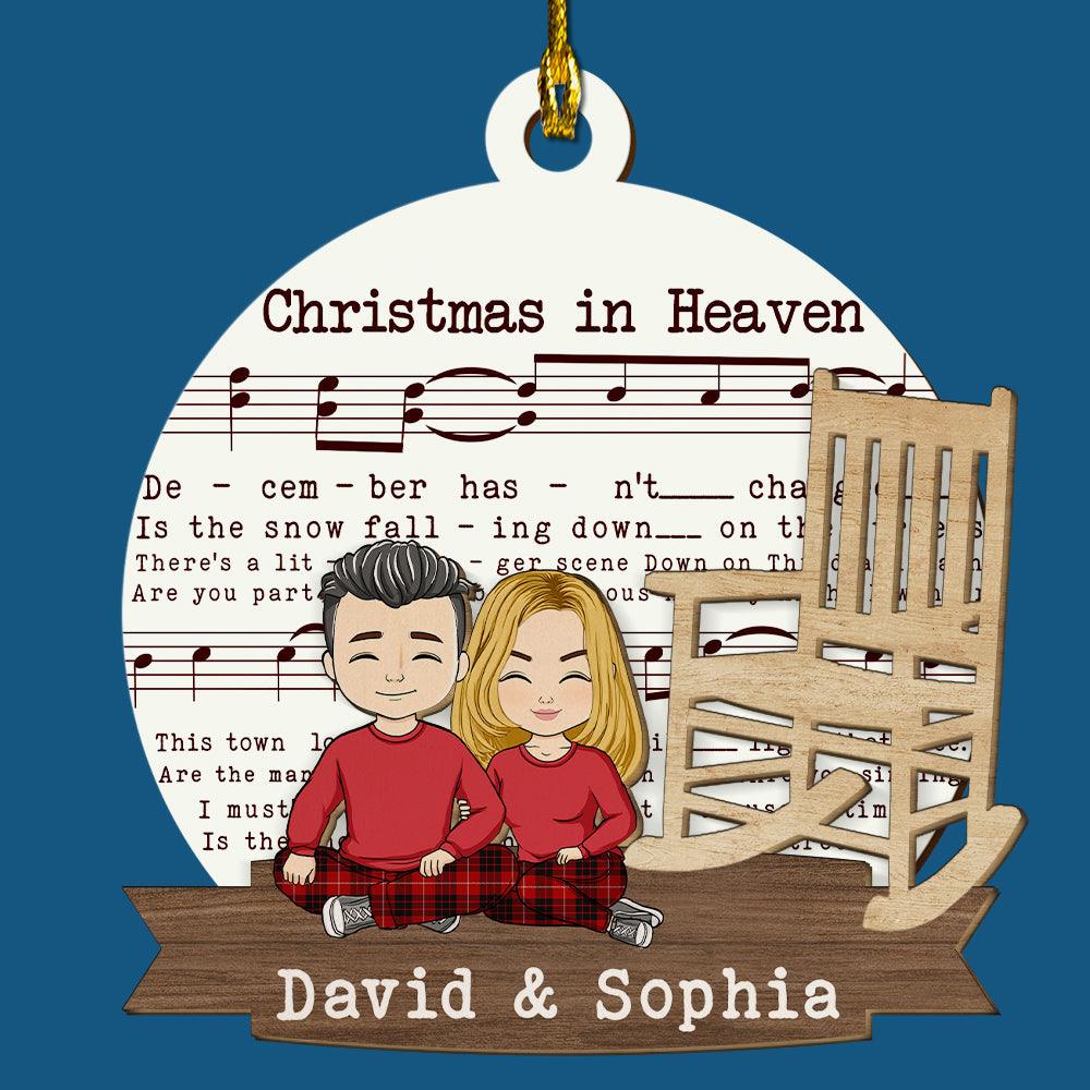 Christmas In Heaven Memorial Gift - Custom Wood Ornament