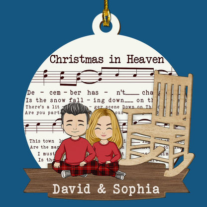 Christmas In Heaven Memorial Gift - Custom Wood Ornament