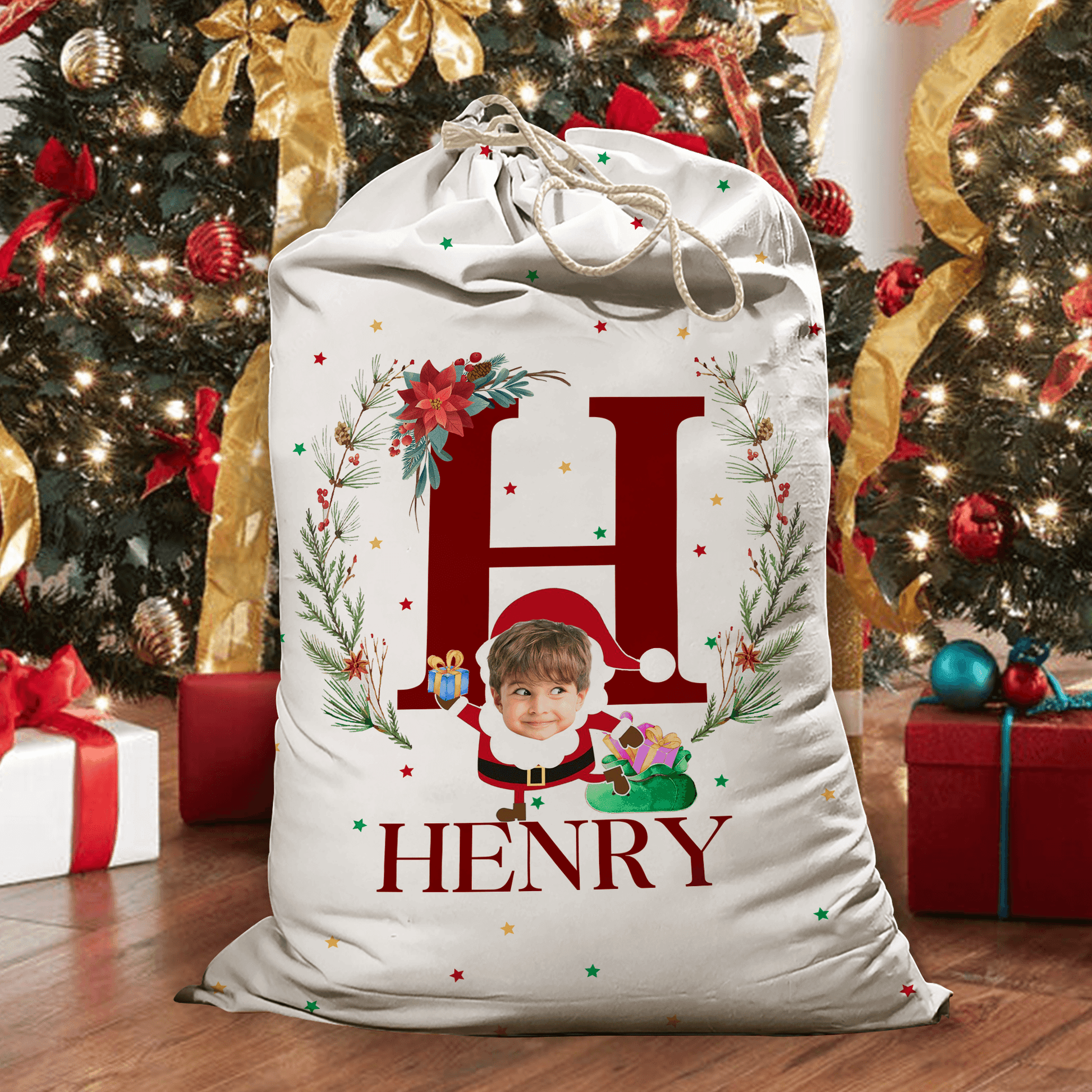 Kids Name Christmas Sack - Personalized Custom Christmas Sack