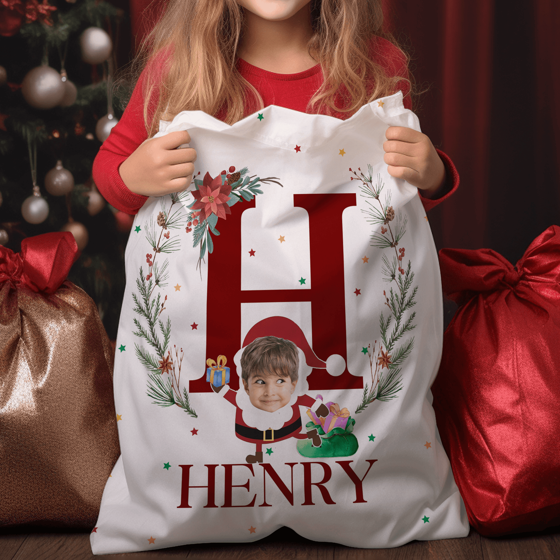 Kids Name Christmas Sack - Personalized Custom Christmas Sack