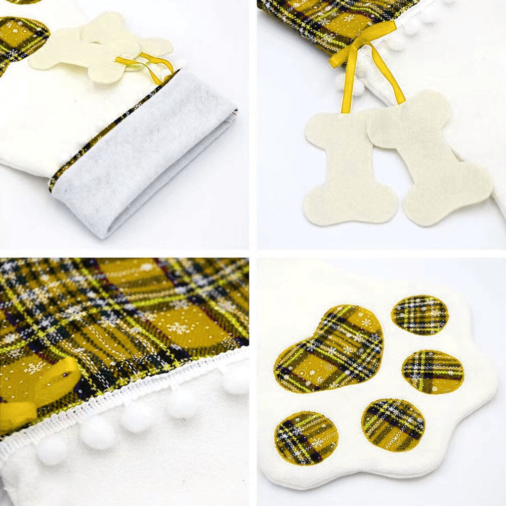 Personalized Pet Stocking - Christmas Tartan Pattern Holiday