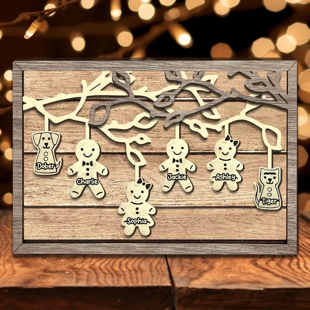 Custom Family Name Gingerbread Tree Sign - Best Gift for Loved Ones