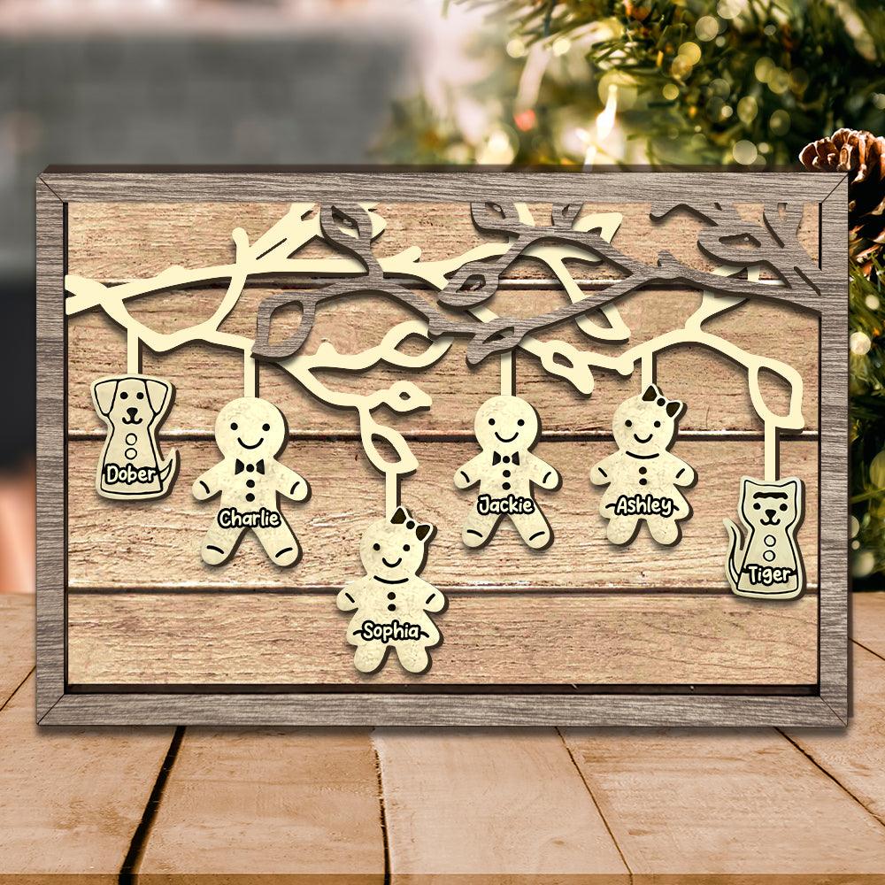Custom Family Name Gingerbread Tree Sign - Best Gift for Loved Ones