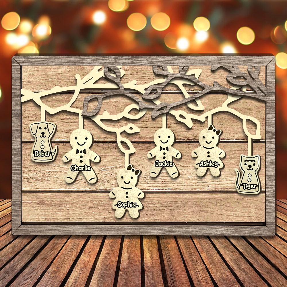 Custom Family Name Gingerbread Tree Sign - Best Gift for Loved Ones