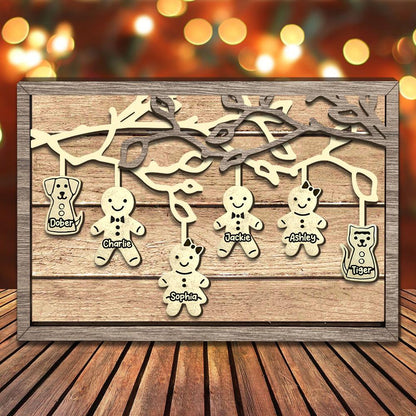 Custom Family Name Gingerbread Tree Sign - Best Gift for Loved Ones
