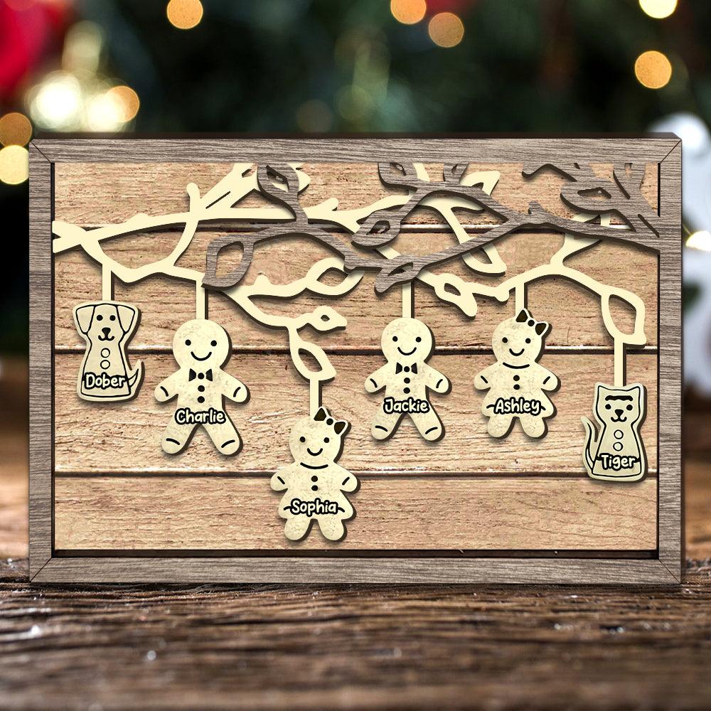 Custom Family Name Gingerbread Tree Sign - Best Gift for Loved Ones