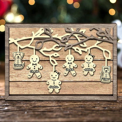 Custom Family Name Gingerbread Tree Sign - Best Gift for Loved Ones