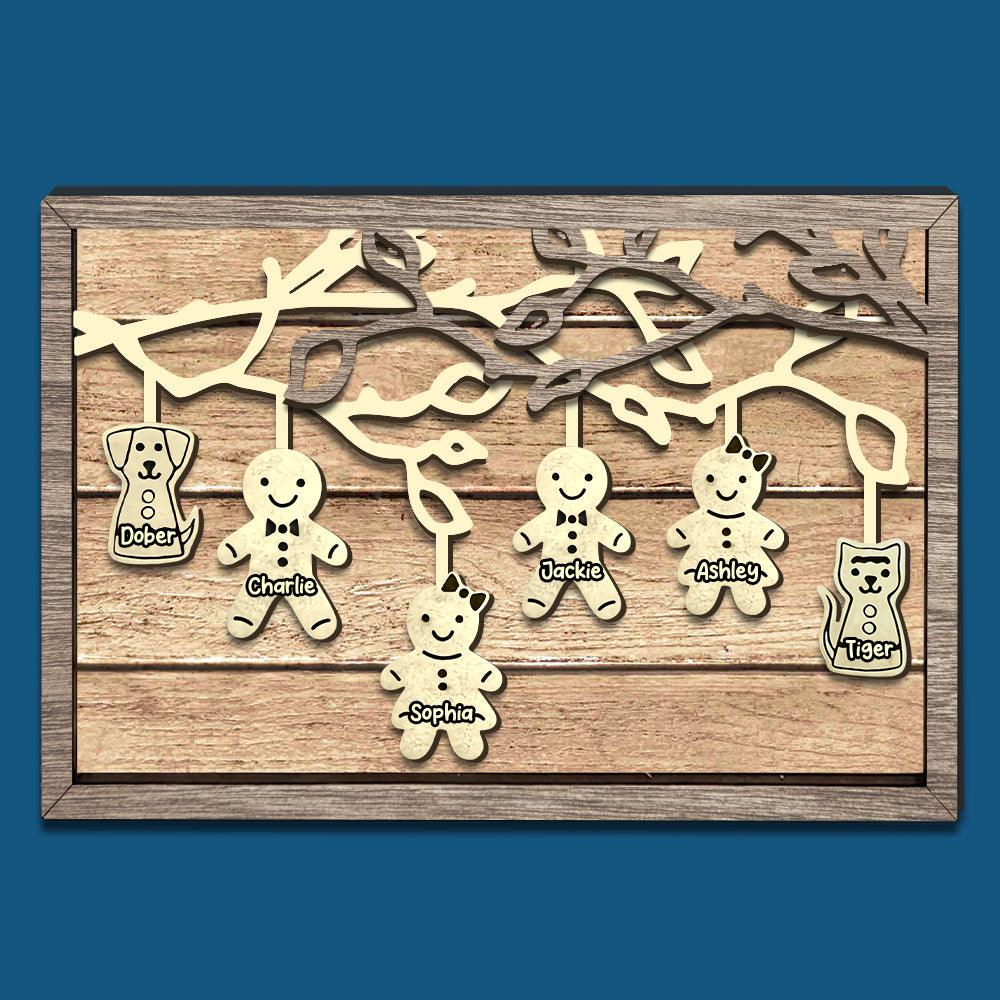 Custom Family Name Gingerbread Tree Sign - Best Gift for Loved Ones