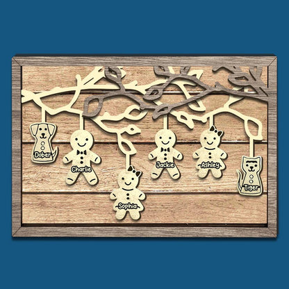 Custom Family Name Gingerbread Tree Sign - Best Gift for Loved Ones
