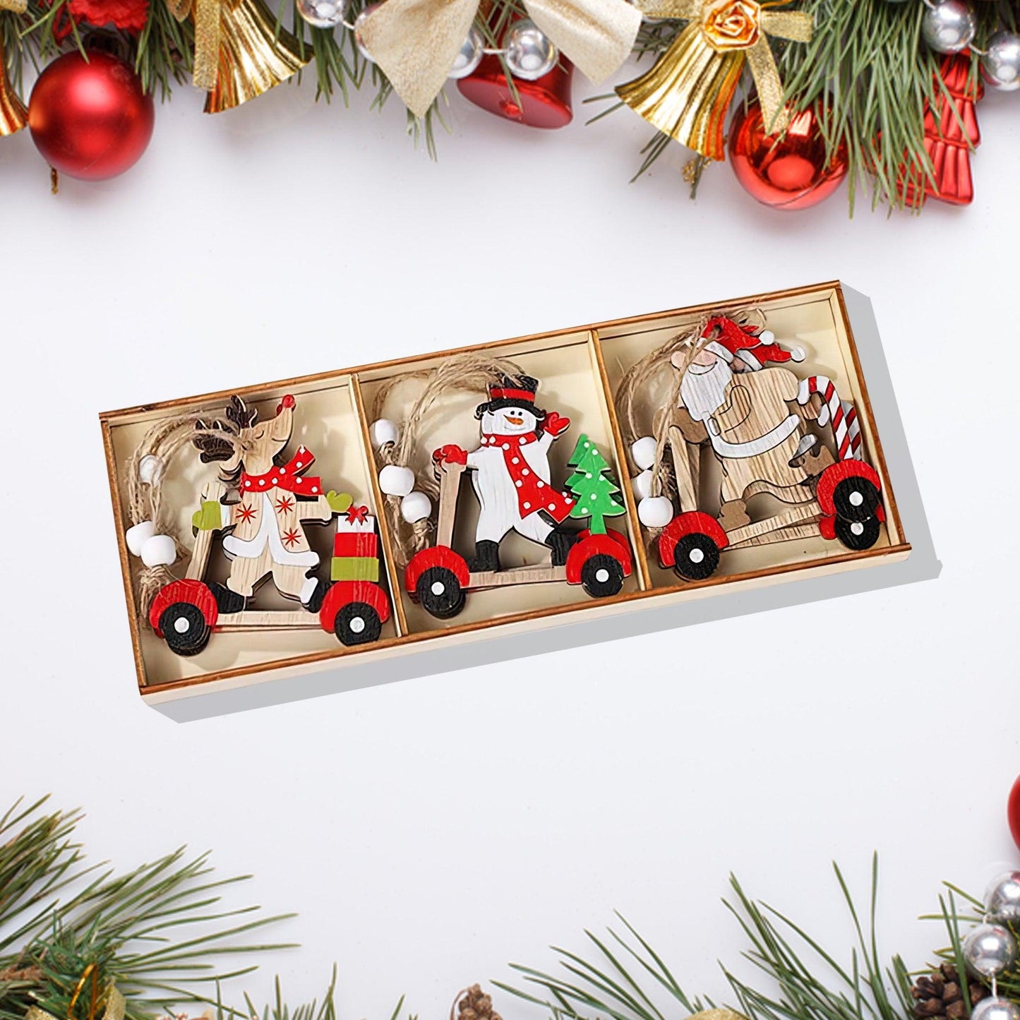 Cute Wooden Hanging Set - Christmas Hanging Tree Decor