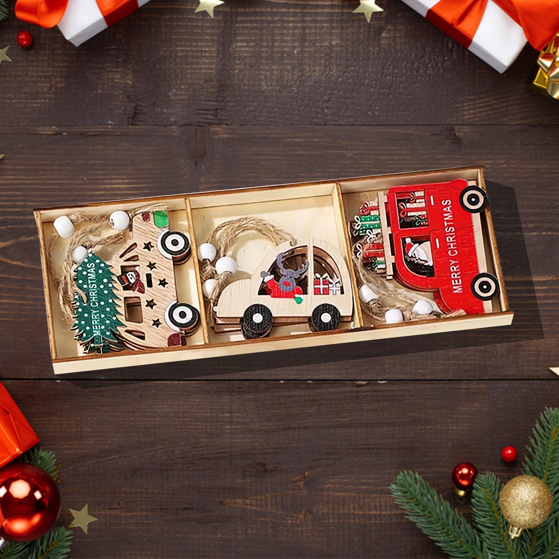 Cute Wooden Hanging Set - Christmas Hanging Tree Decor