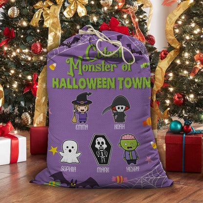 Personalized Halloween Trick Sack - Cutest Monster Of Town Bag