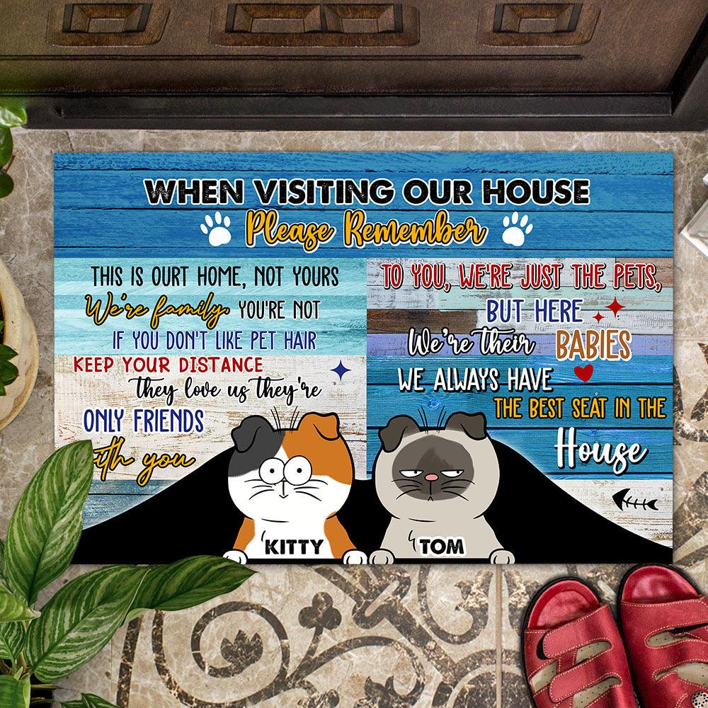 Personalized Cat Doormat - When Visiting Our House Funny Gift