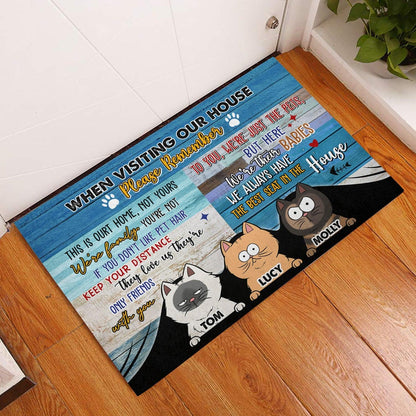 Personalized Cat Doormat - When Visiting Our House Funny Gift