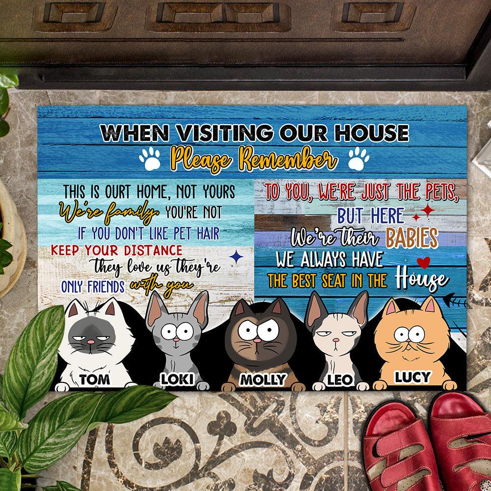 Personalized Cat Doormat - When Visiting Our House Funny Gift