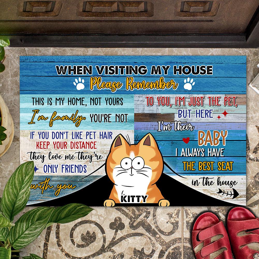 Personalized Cat Doormat - When Visiting Our House Funny Gift