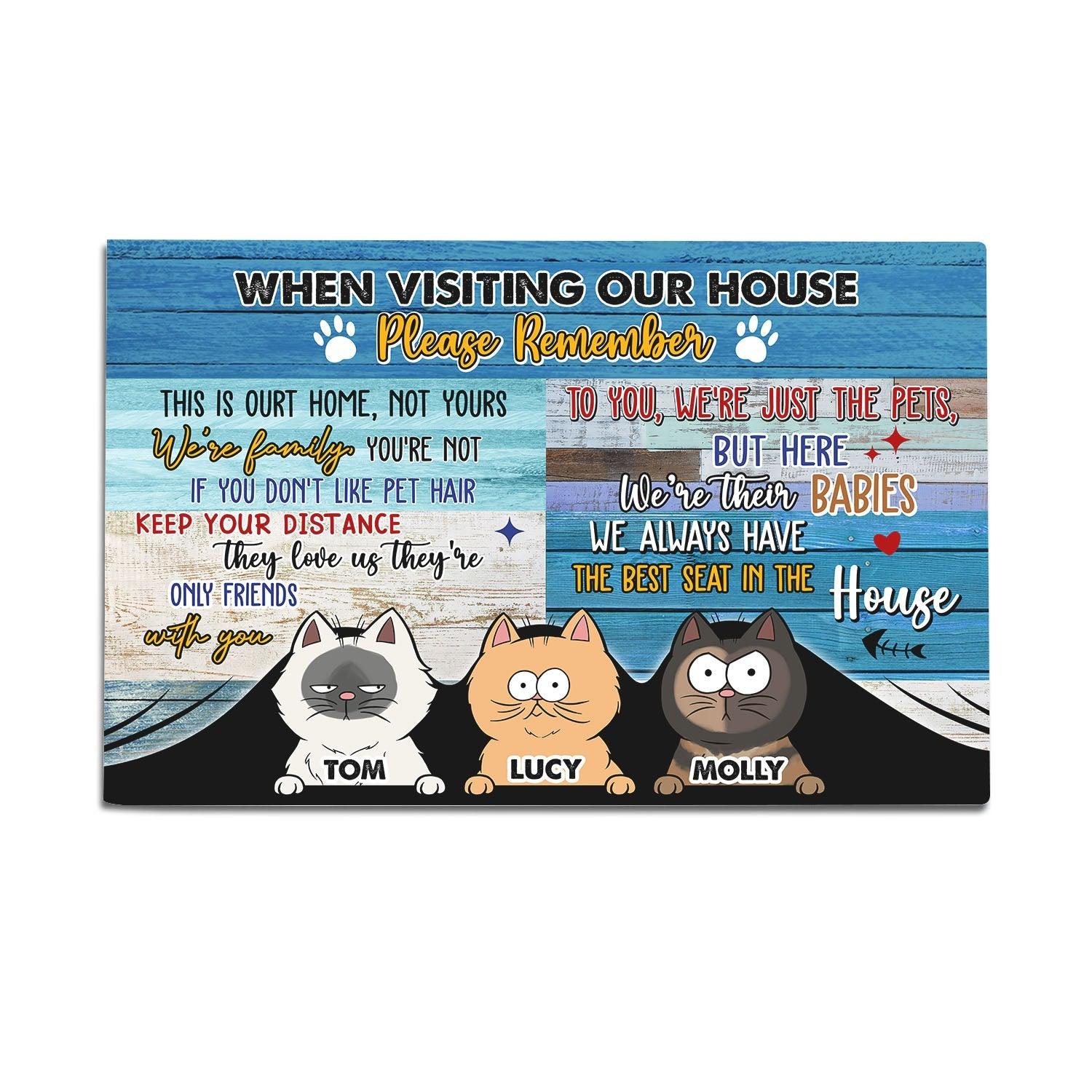 Personalized Cat Doormat - When Visiting Our House Funny Gift