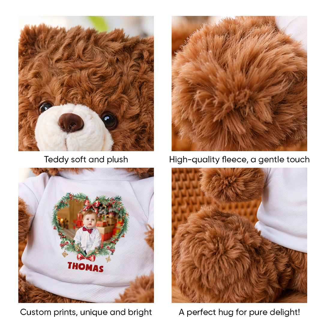 Merry Christmas - Teddy Bear With Personalized Photo Shirt