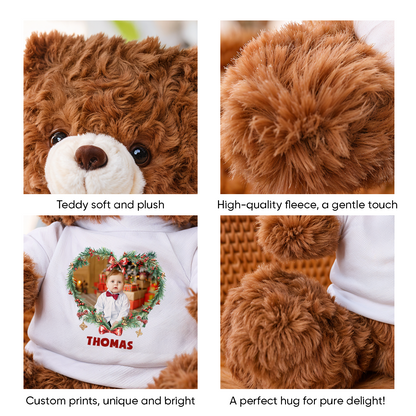 Merry Christmas - Teddy Bear With Personalized Photo Shirt