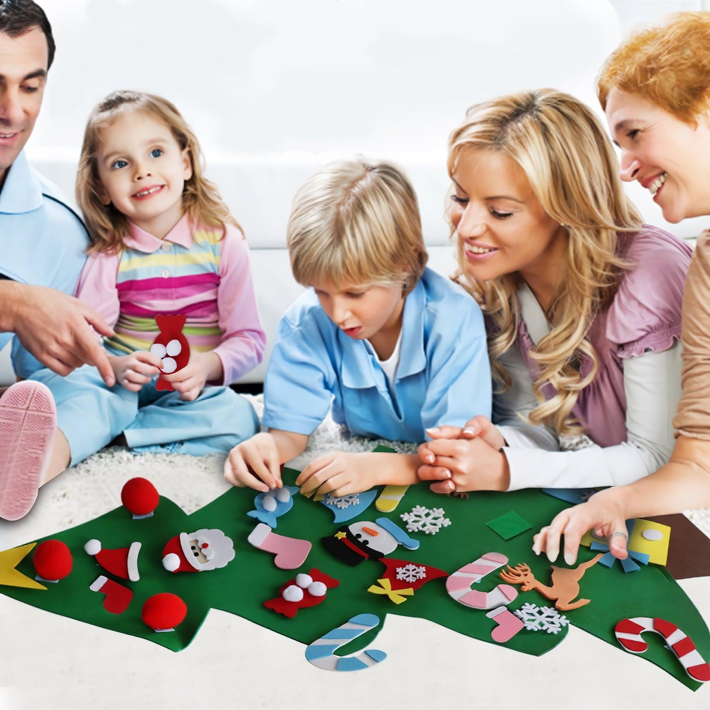 Felt Christmas Tree Set with Ornaments for Kids Sticker Christmas Tree