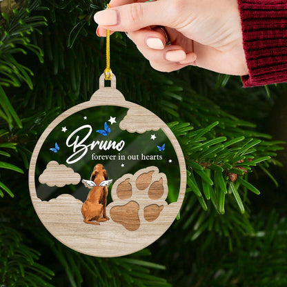Forever In My Heart Dog Memorial Ornament - Wood and Acrylic Ornament