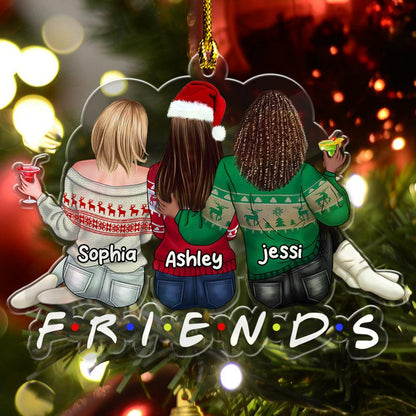 Friends We Made Best Moments In Christmas Together - Personalized Custom Shape Acrylic Ornament